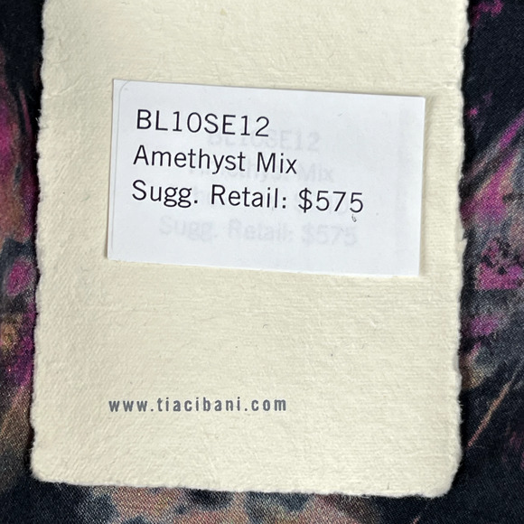 Tia Cibani Amethyst Satin Top Blouse Womens 4 Abstract Lagenlook Colorful NWT - Picture 8 of 15
